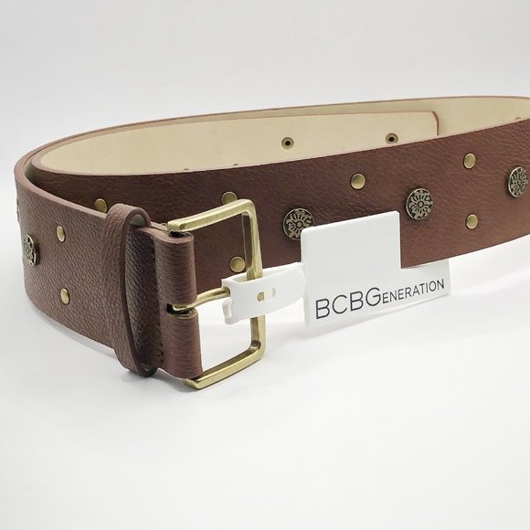 NWT BCBG Generation brow faux leather studded belt Size S - Picture 7 of 11